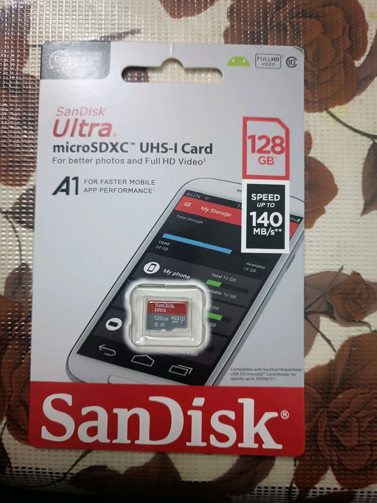 SanDisk Memory Card Ultra 128Gb New💯Sealed Pack