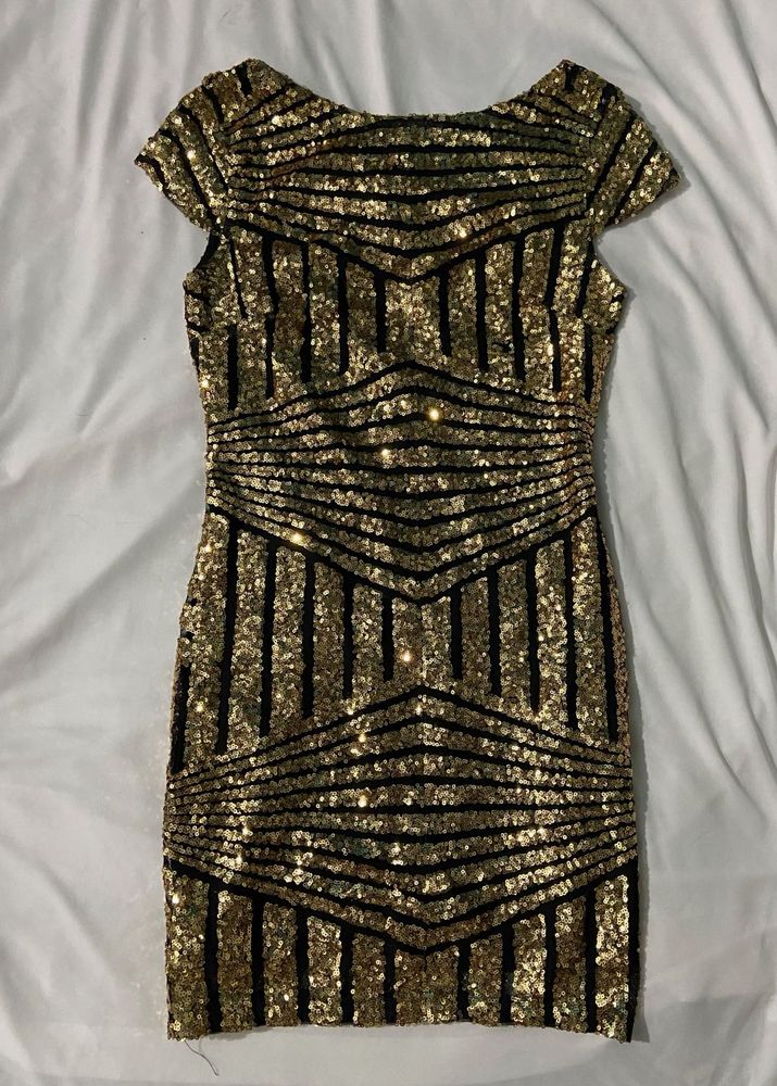 Gold Sequence Short Dress