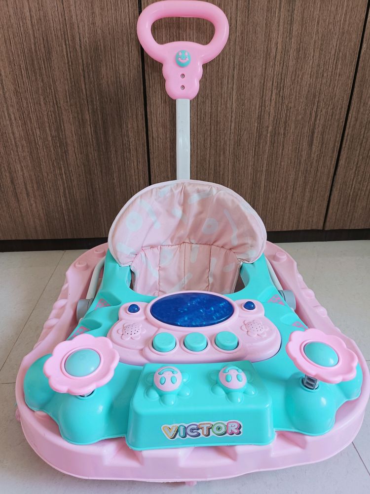 Baby Walker (Light Pink & Sea Green)