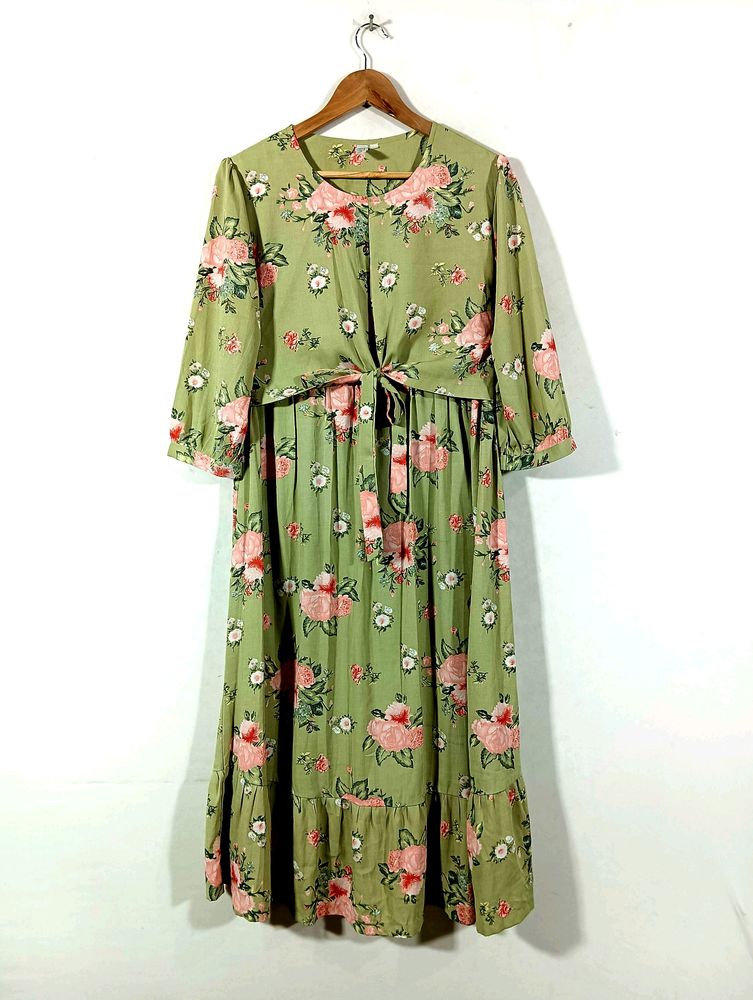 Sage Green Floral Dress (Women)