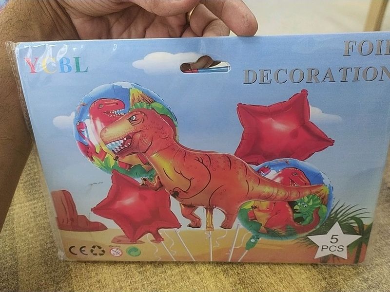 Dinosaur Theme 5pc Foil Balloon Set