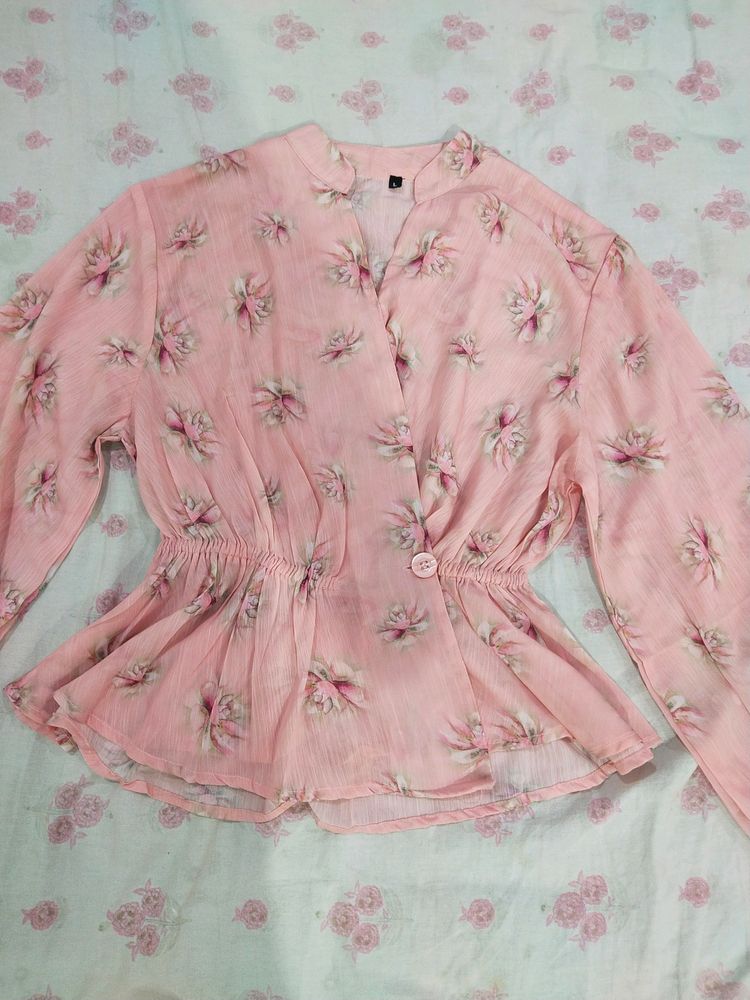 New Pink Floral Top