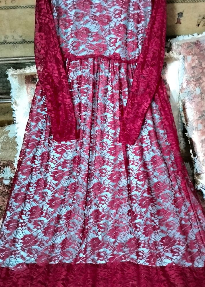 New Stayle Gown Dress With Kurti Ne