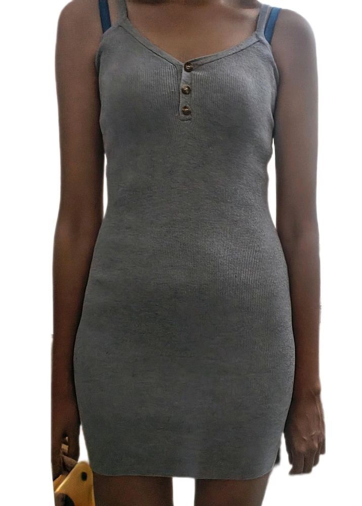 Grey Bodycon Sweater Dress