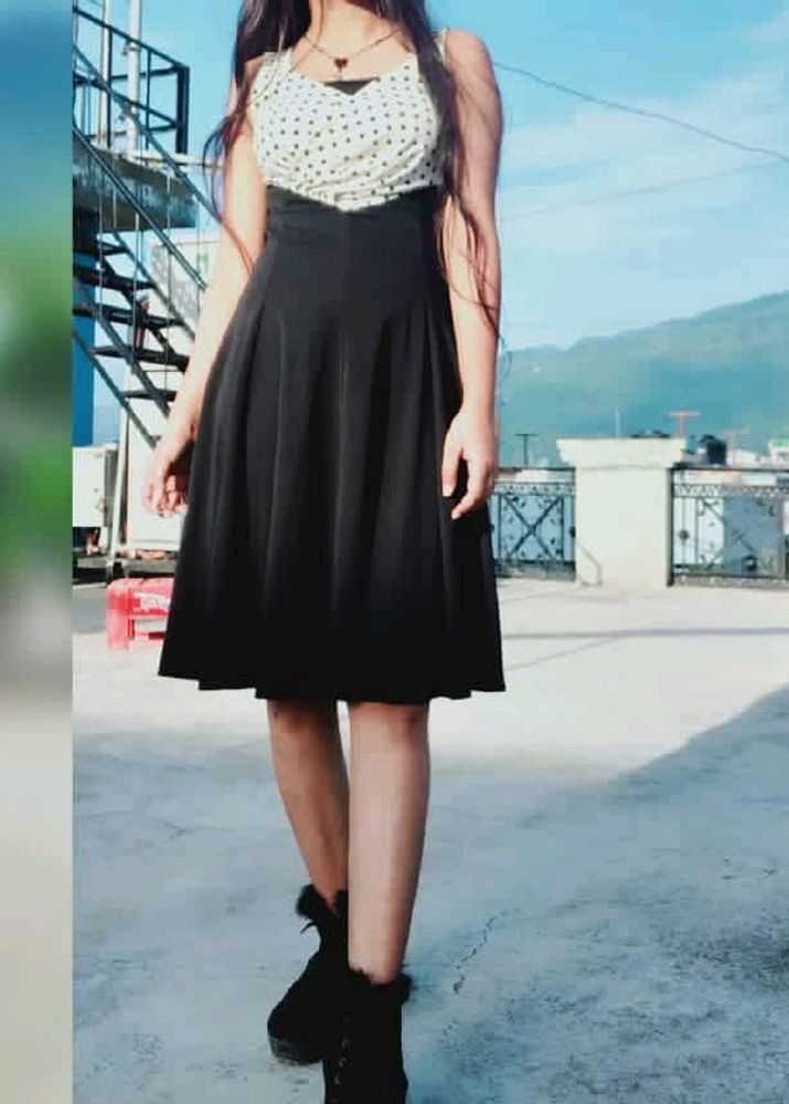 Black Fitted Middy Dress