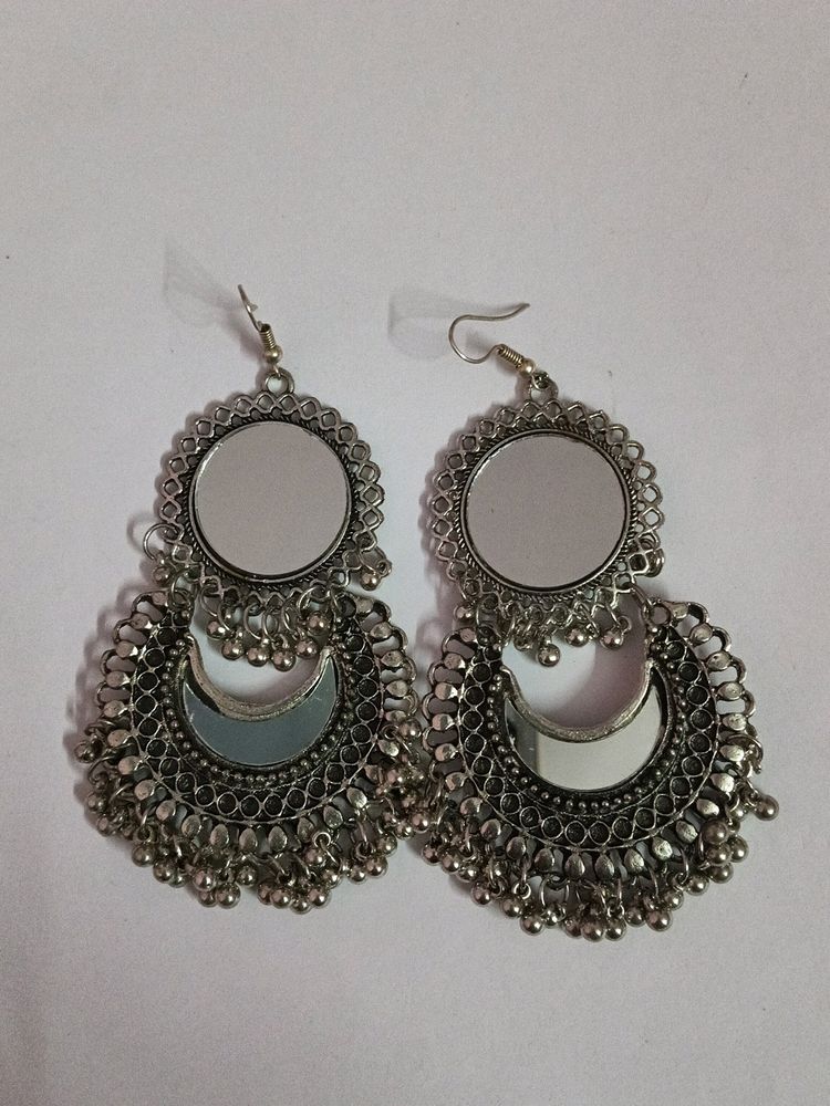 Oxidised Mirror Earrings