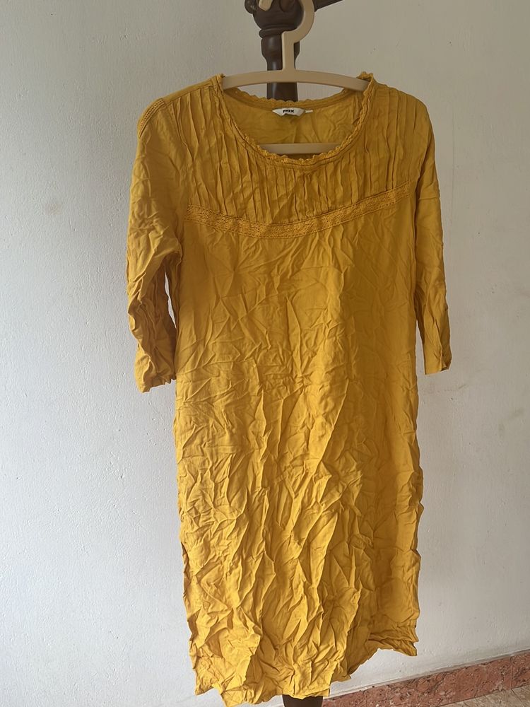 Mustard Yellow Kurtha, Size Large