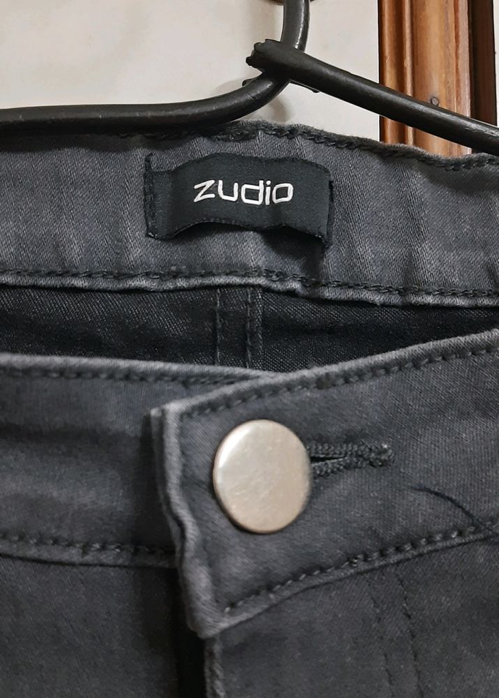 Zudio Grey Mid-Rise Skinny Fit Jeans