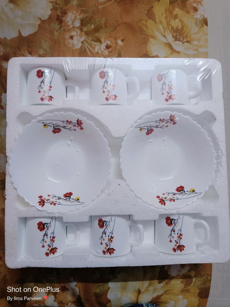 Larah Borosil Opalware Snack Set 8 Pcs