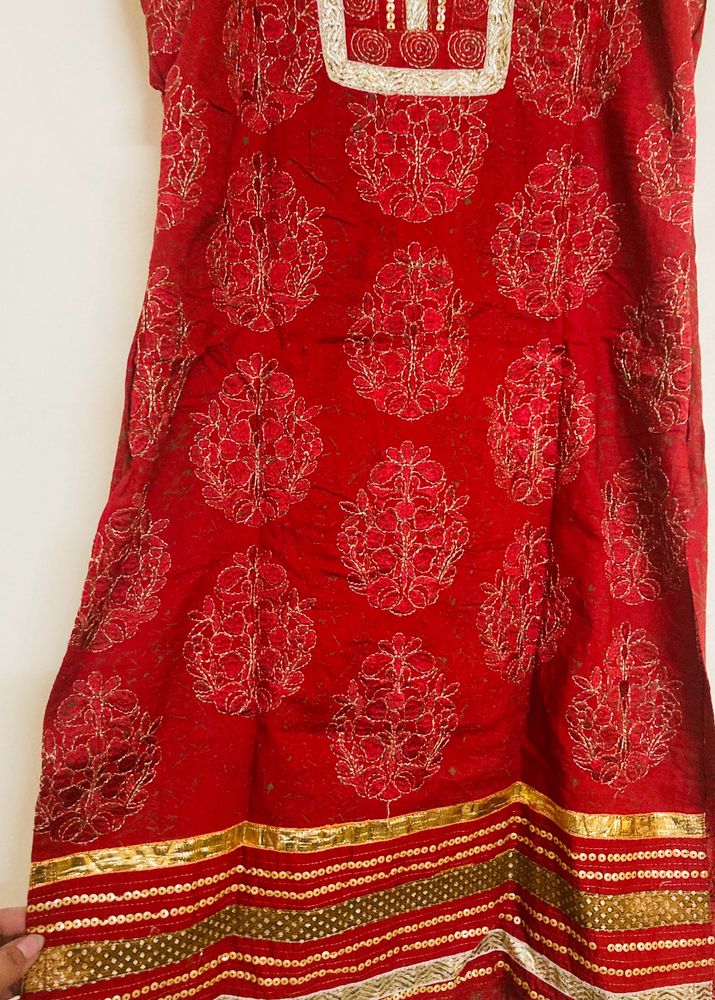 Boutique Made Red Short Kurti