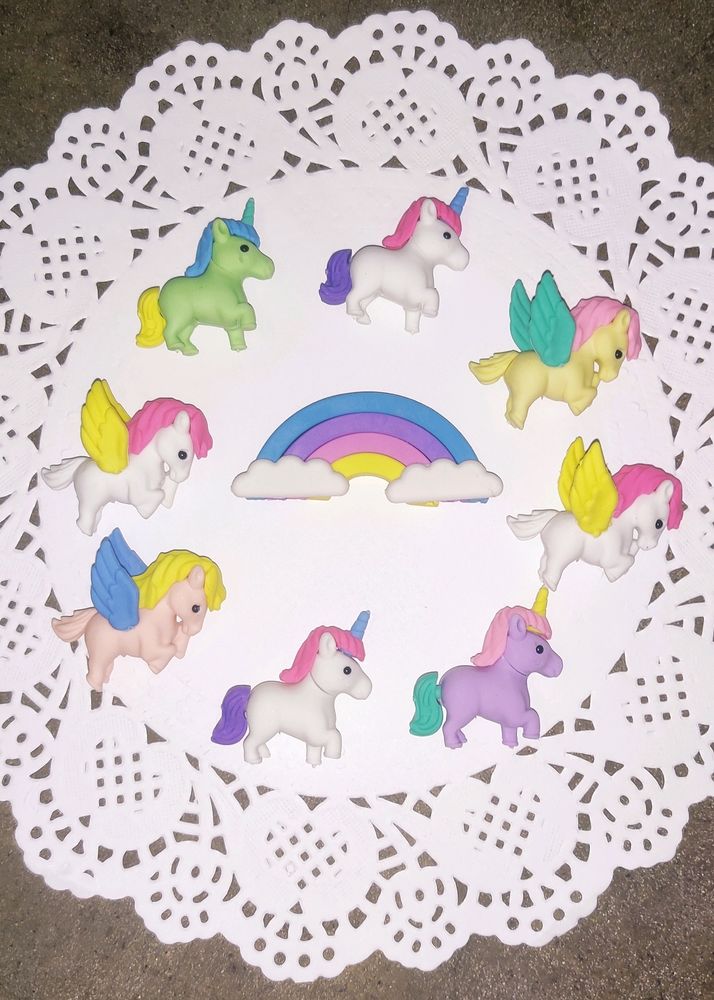 Rainbow, Unicorn And Pony Figurines