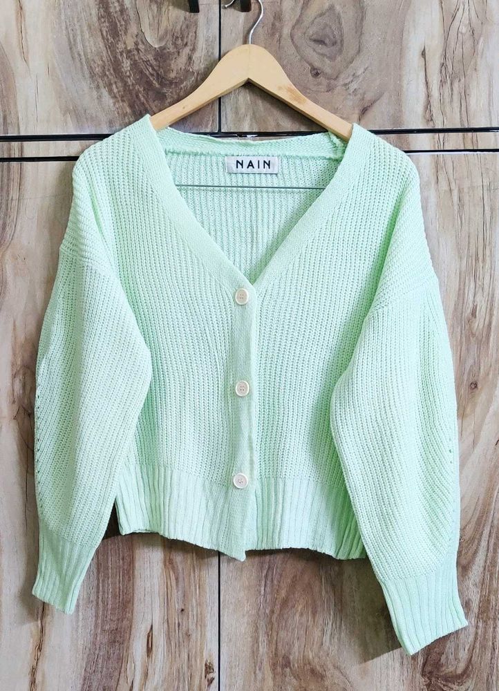 Light Green Cardigan Size-38