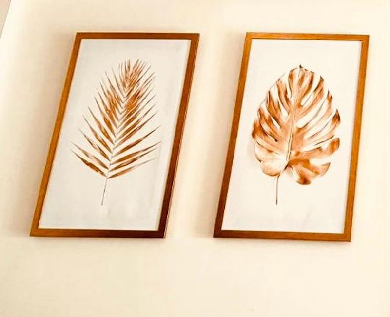 Dried leaves wall framed canvas
