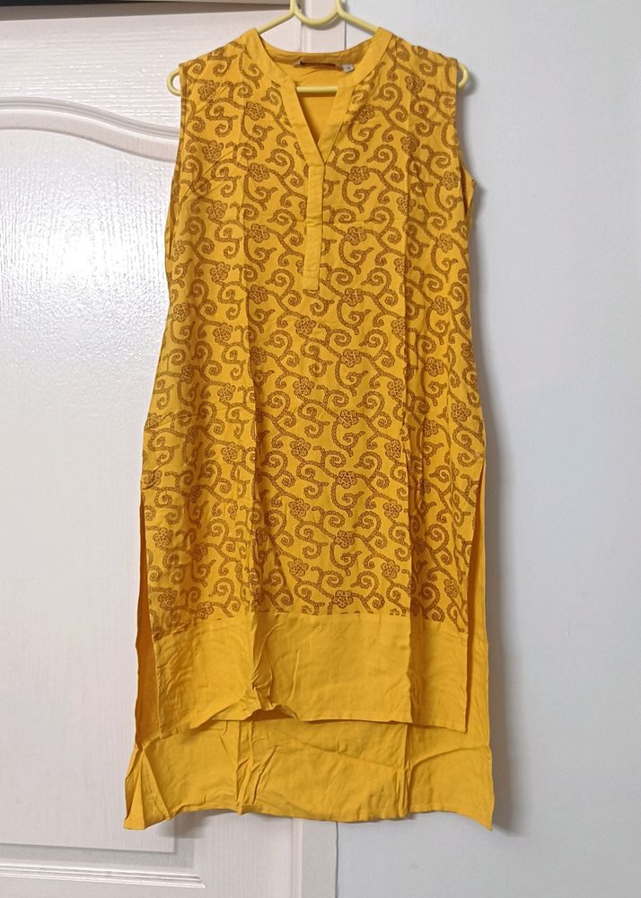 Mustard (Yolk-Yellow) Casual Kurta with Pocket