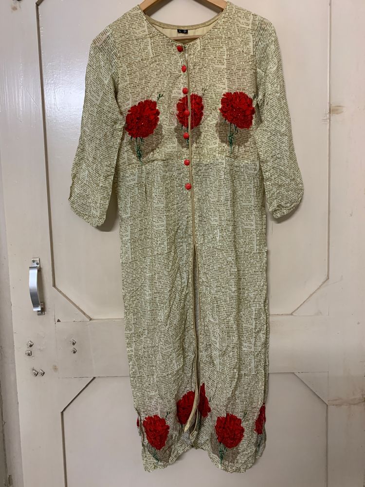 Front Slit Kurta Floral