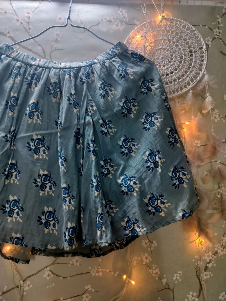 💘 floral Printed Blue Skirt💙💘