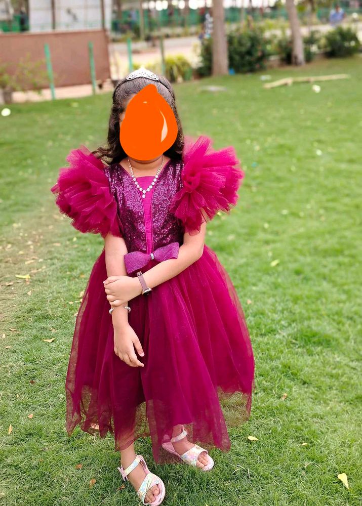 Purple Colour Party Wear Frock