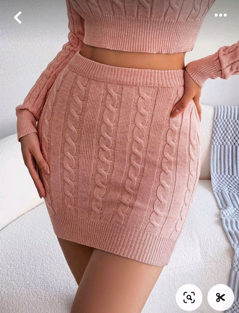 🆕 Twist Detail Cable Knit Pencil Skirt