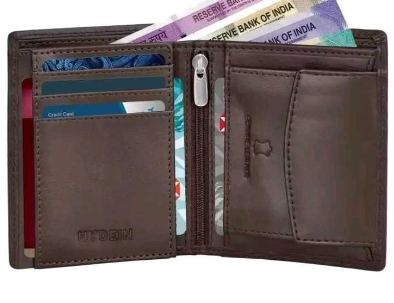 New Mens Trendy Brown Genuine Leather Wallet