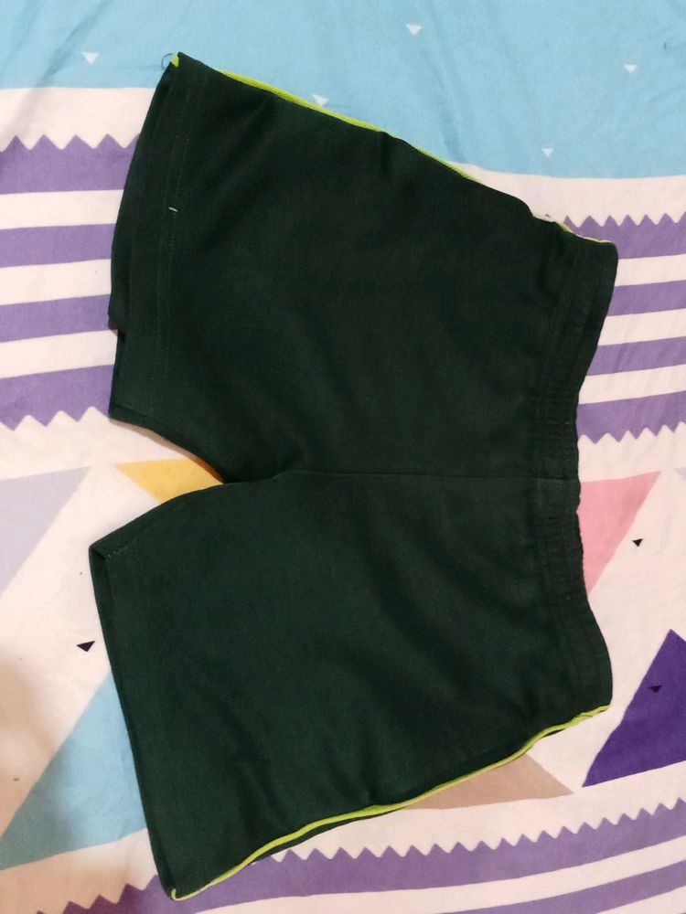 Green Coloured Sports Shorts