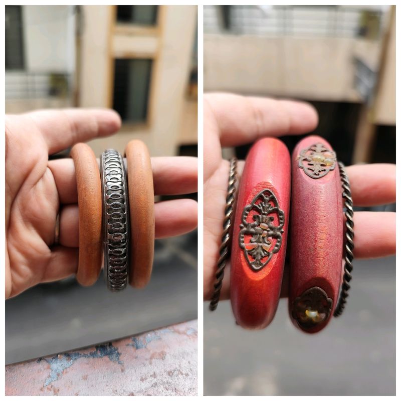 New 2 Set Of Wooden Bangle