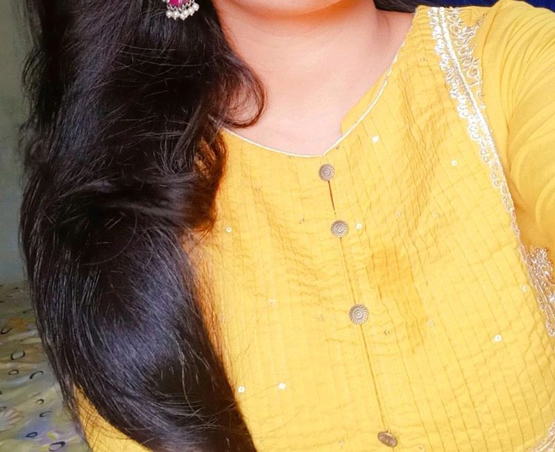 Yellow Cotton Kurti