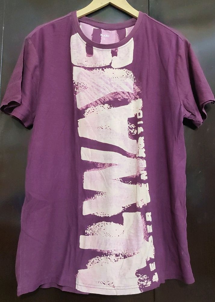 Mauve Color Cotton T-shirt For Boy Or Men 40 Chest