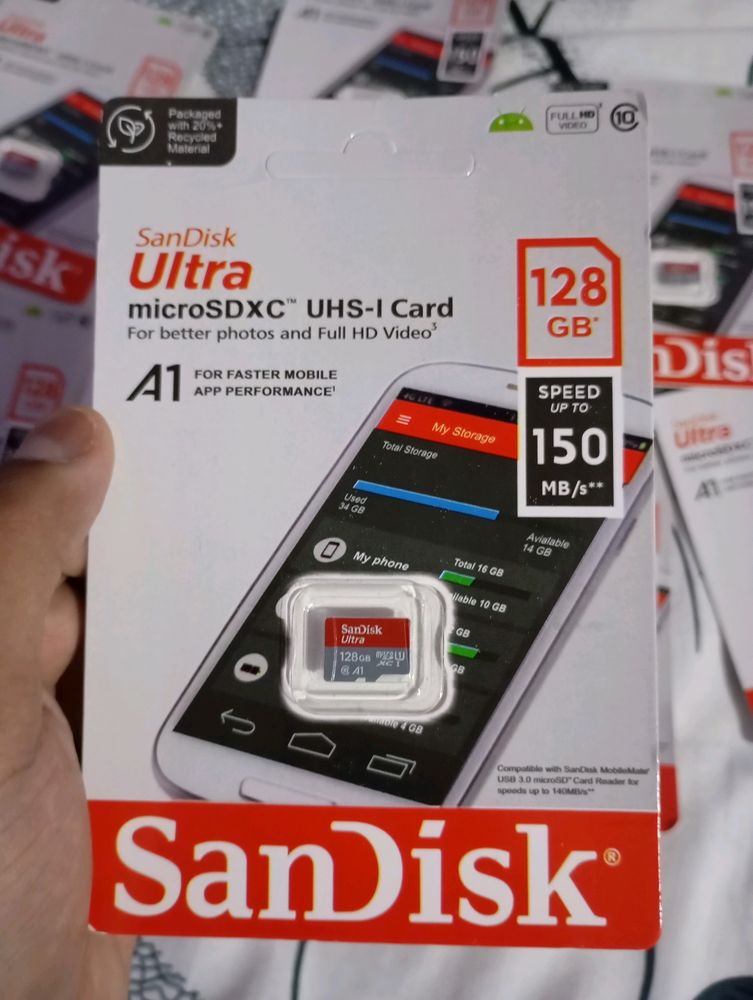 New Sandisk 128 Gb Memory Card