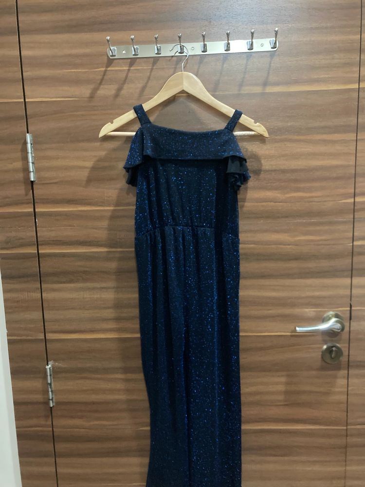 Navy Blue Glittery Jumpsuit