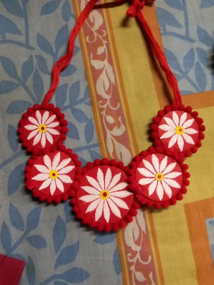 HomeMade Jewlarry RedChoker ,Jhumka Set, Bangels 4