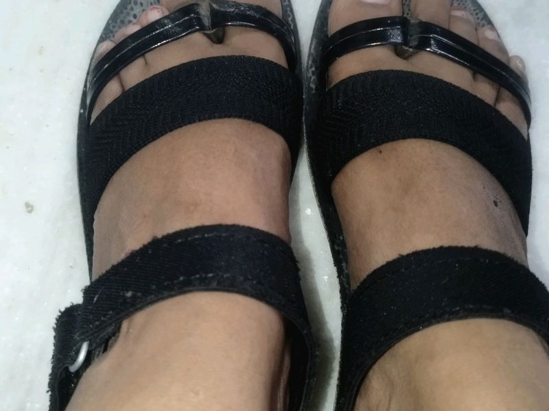 Black Flat Sandals