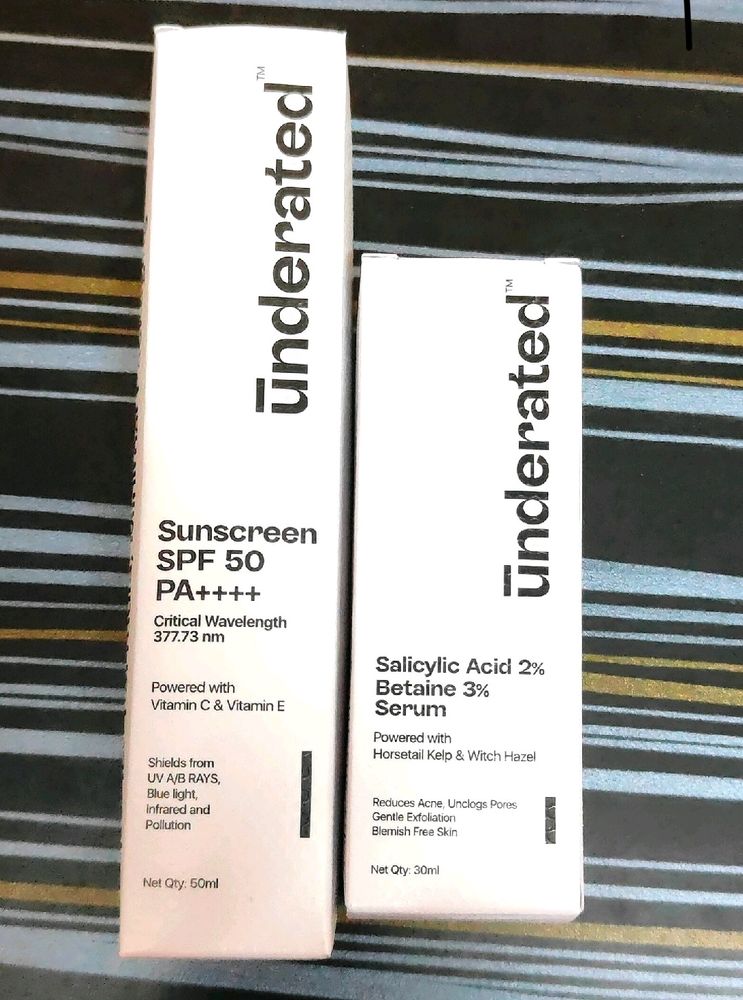 Combo Of Underated Serum And Sunscreen