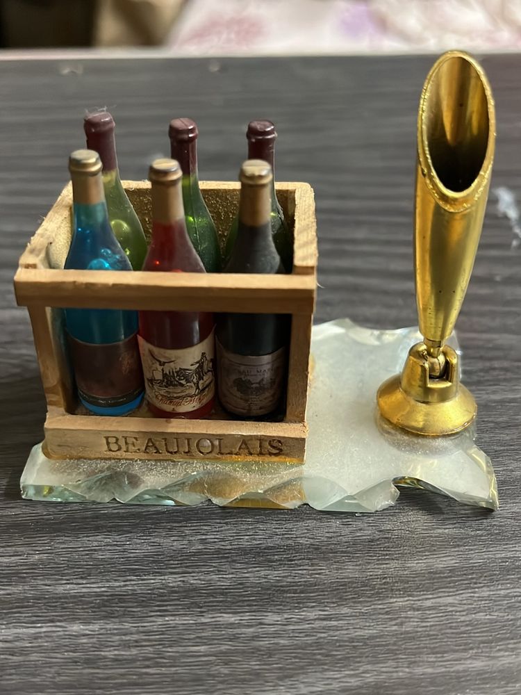 Beaujolais Bottle Pen Stand Miniature