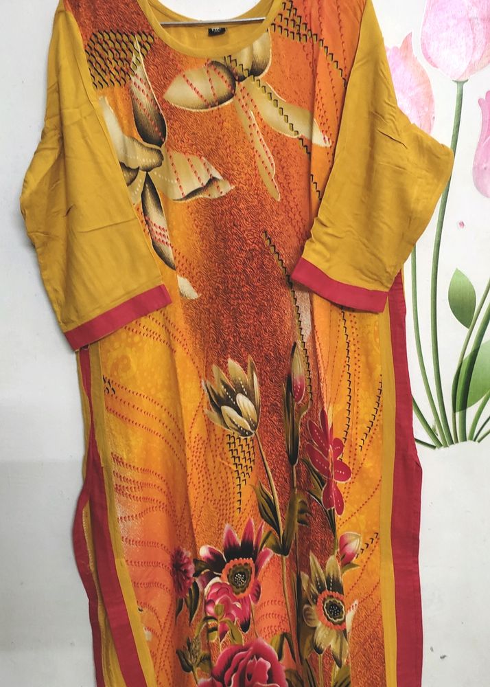 Beautiful 3D Print Soft Cotton Kurta