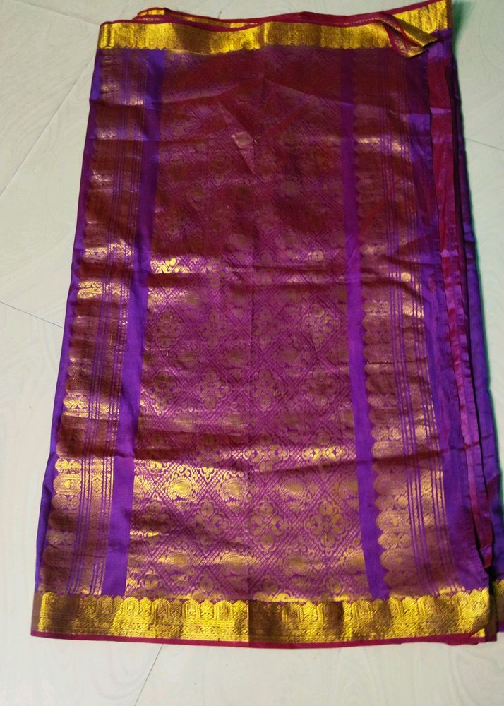 Purple Colour Pure Gadwal Saree