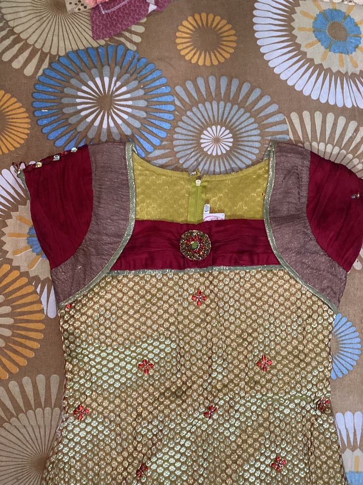 Gold And Red Kurti