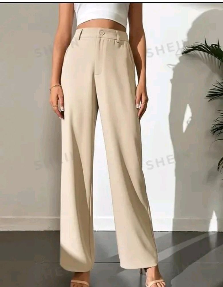 Beige Formal Pants