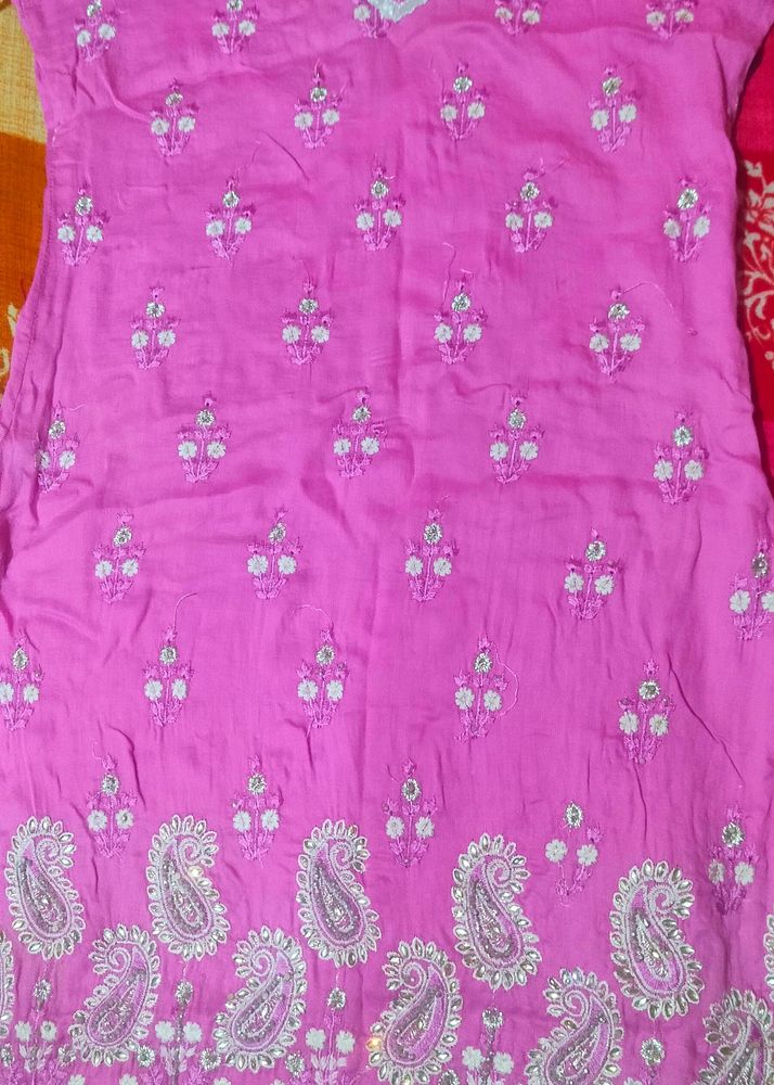 Suit Salwar And Dupatta In Dark Pink Colour