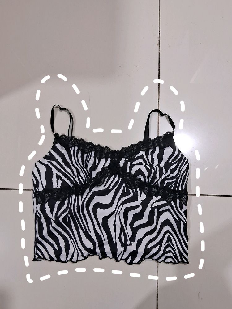 Y2k Zebra Print Top