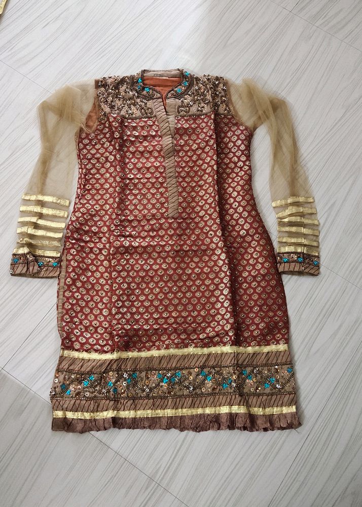 Heavy Cutdana N Sequence Handwork Kurta Set