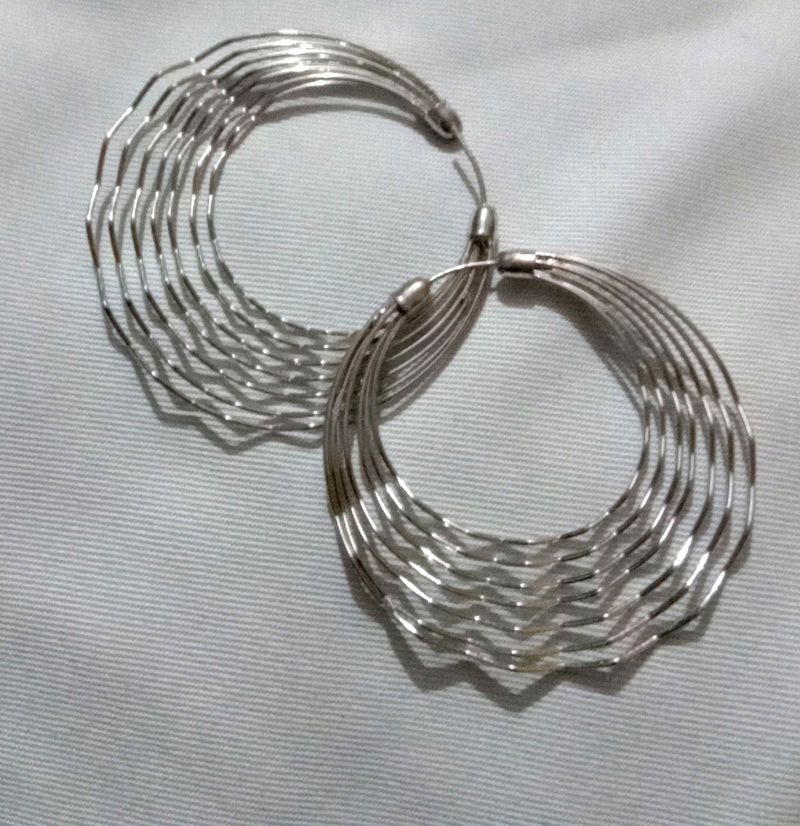 SILVER ROUND SHAPE EARRINGS