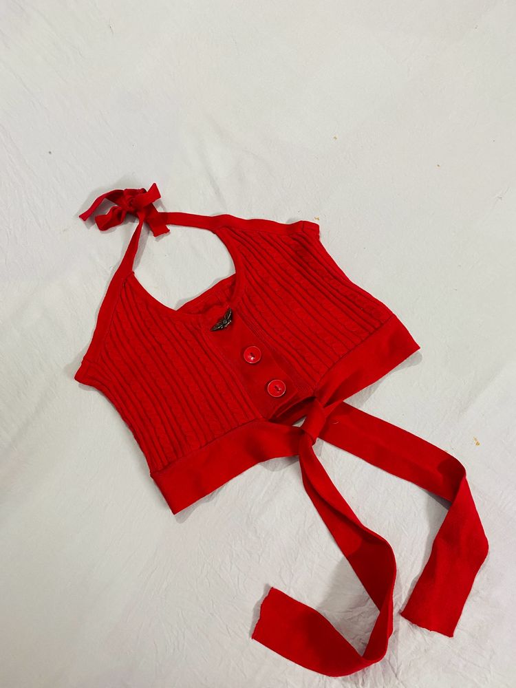 Red Halterneck Top