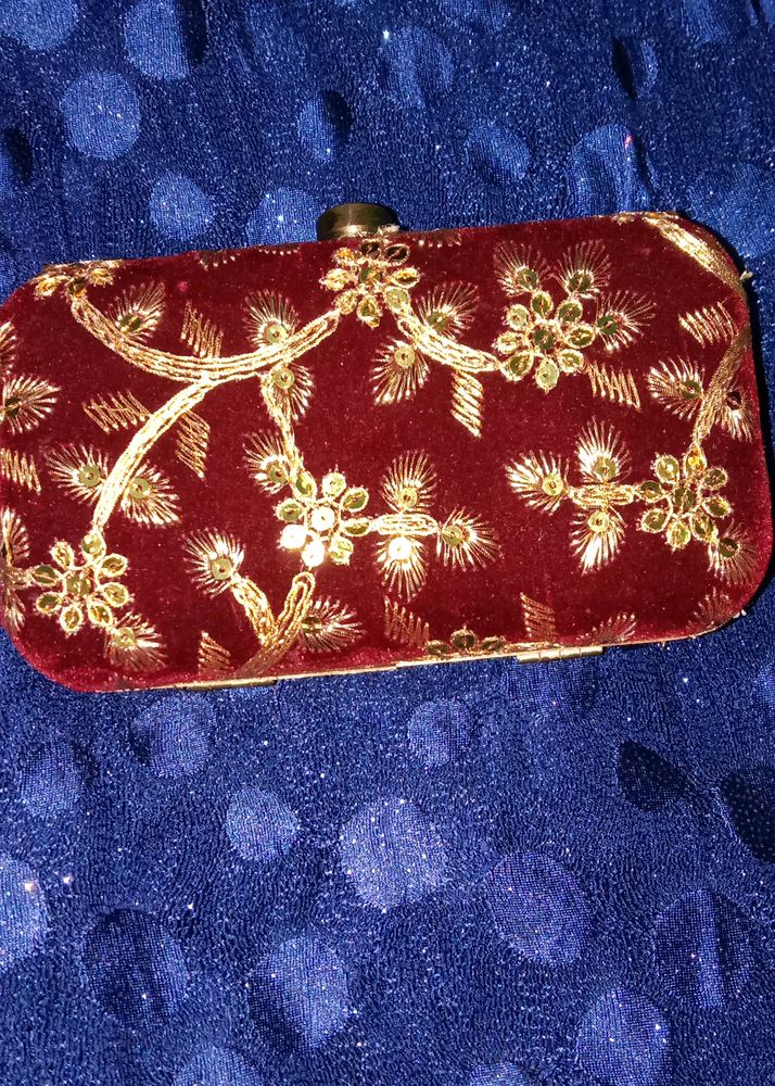 Maroon Braidal Purse