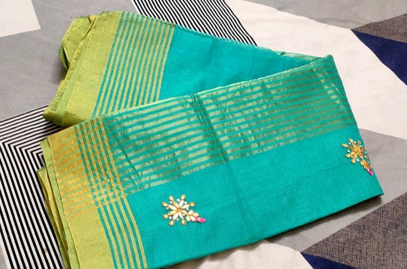 Gotapatti Saree New.Sea Green