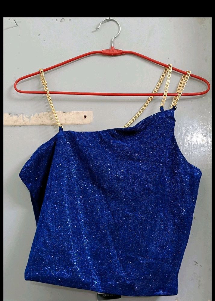 Chain Strap Shimmery Top