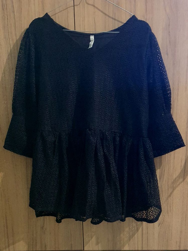 Black Peplum Top