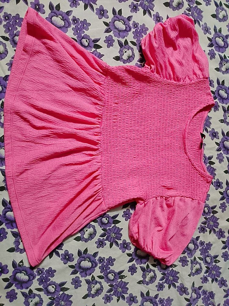 Pink Peplum Top