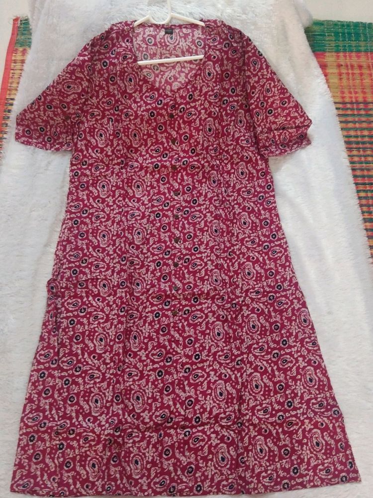 💕💕Lovely Cotton Slub Straight Cut Kurti 🥳