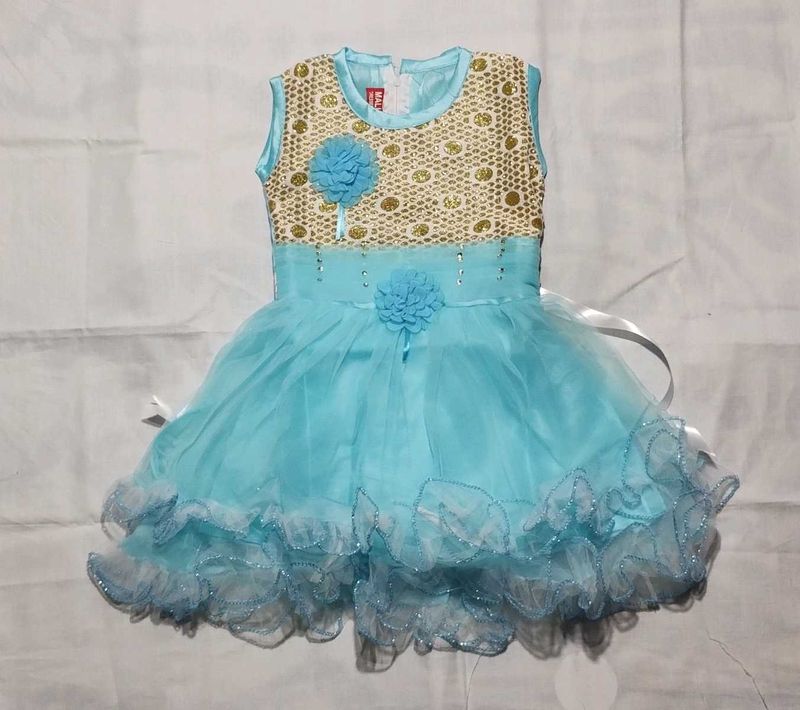 Baby Girl Dress 1-2 Years Age Cyan Like A NEW