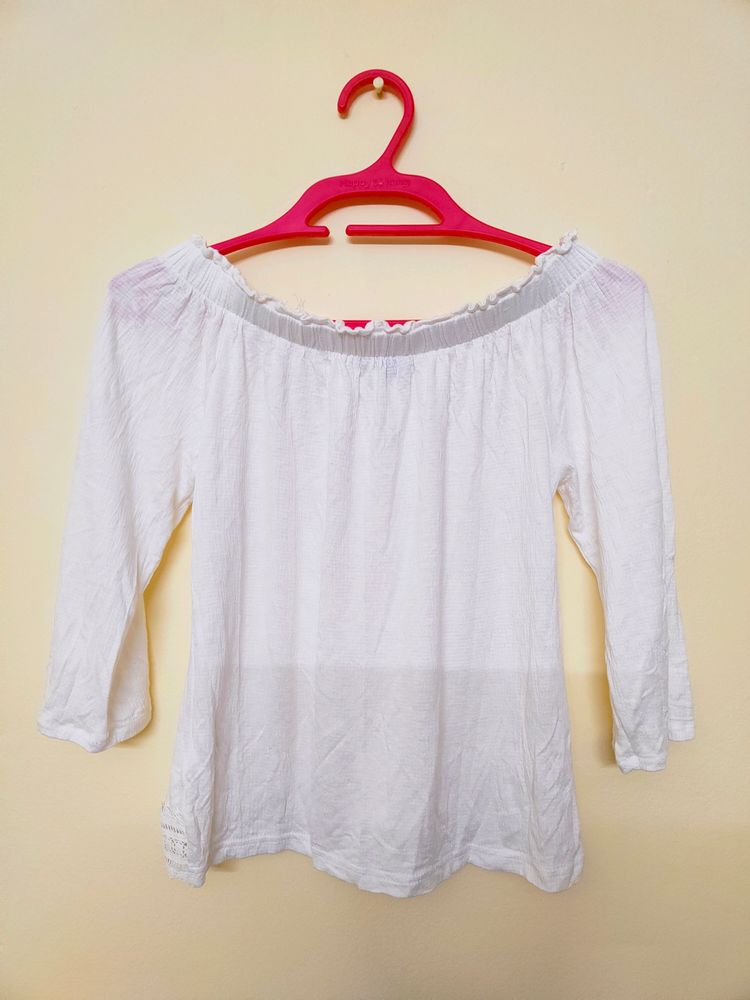 ATMOSPHERE Off-shoulder White Top